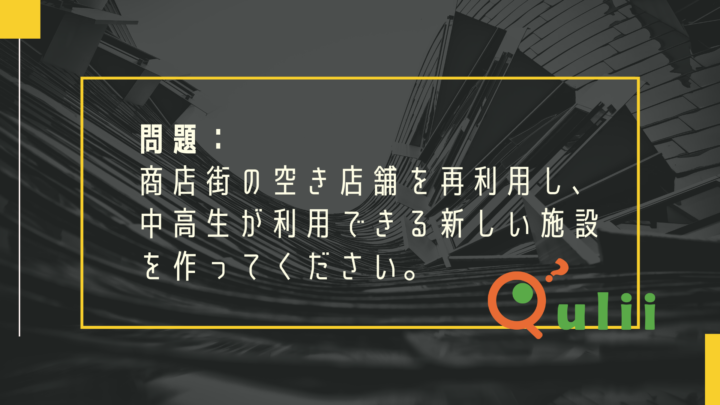 開催レポート 空き店舗を改装して商店街を活性化させよう アイデアワークショップ Qulii Paper